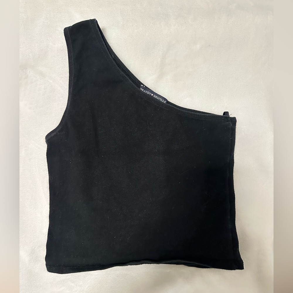Brandy Melville cropped one shoulder cotton top
